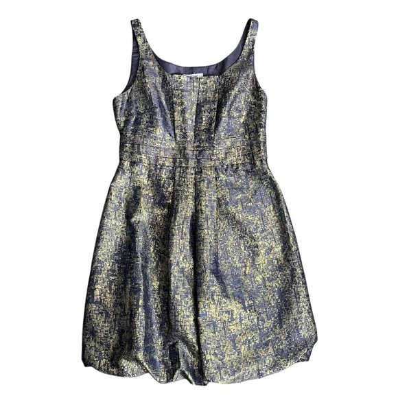 LIKE NEW Moschino Cheap & Chic Blue/Gold Metallic Dress Sz 6 - Picture 1 of 7